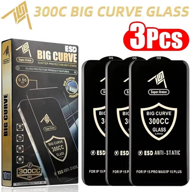 Arvin ESD antistatischer Displayschutz aus gehärtetem Glas mit Big Curve für iPhone 16 Plus, 15, 14, 13, 12, 11, X, XR, XS in Transparent - Bild 1