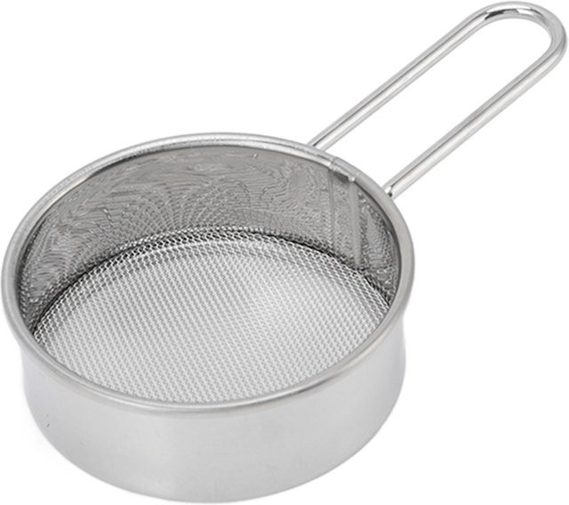 CosyHome Mehlsieb aus Edelstahl mit feinem Rundsieb und ergonomischem Griff in Weiß und Silber - Bild 1