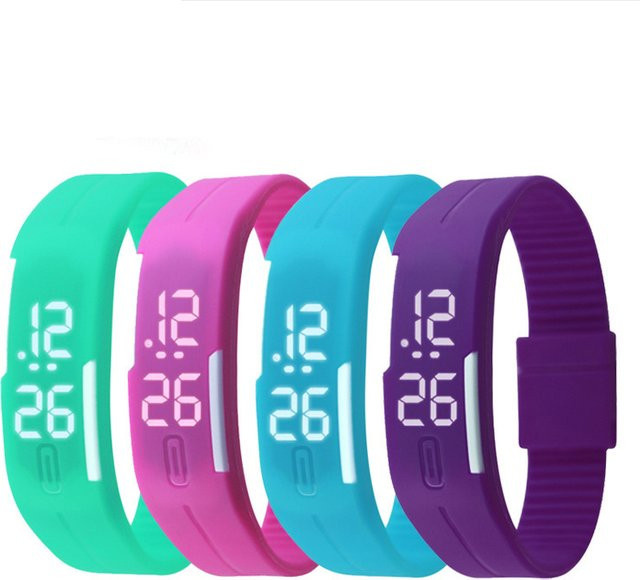 Digitaluhr, Silikon, Schwarz, Unisex - Bild 1