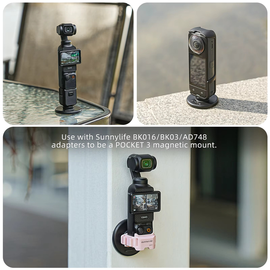 DJI Magnetische Adapterhalterung mit Saugnapf für Osmo Action 5 Pro, 4, 3, 2 und Osmo 360 in Schwarz - Bild 5