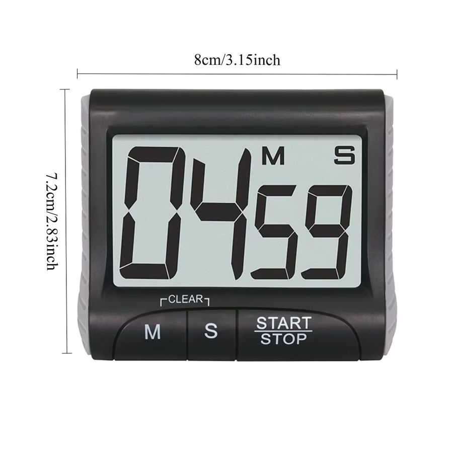 Magnetischer digitaler Küchentimer von FEB.WIND in Schwarz mit lautem Alarm für Küche, Studium und Arbeit - Bild 6