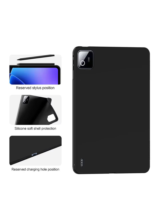 Silikon Schutzhülle für Xiaomi Pad 7, Pad 8 Pro und POCO Pad in Schwarz - Bild 2