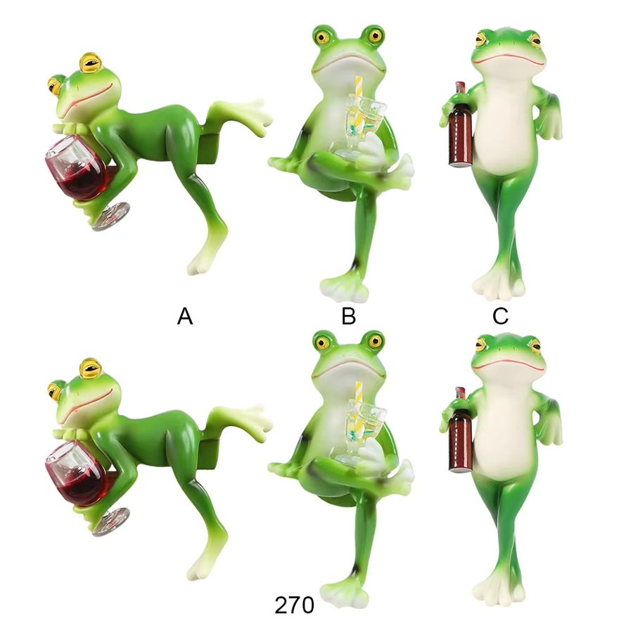 Hängende Froschfigur aus Kunstharz in Grün von APWIKOGER als dekoratives Blumentopf-Ornament für Garten und Rasen - Bild 4