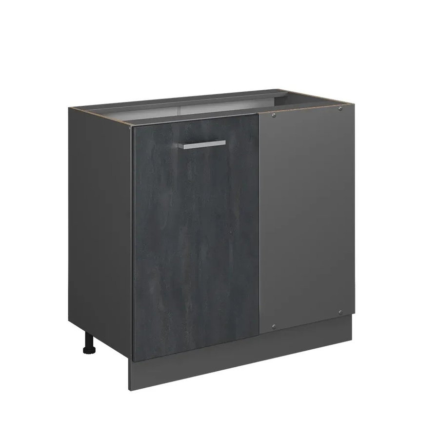 Vicco Eckunterschrank R-Line in Schwarz und Anthrazit ohne Arbeitsplatte, Höhe: 86 cm - Bild 2