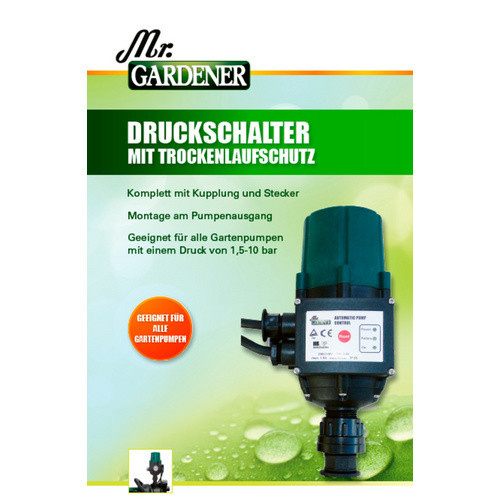 Mr. GARDENER Druckschalter mit Trockenlaufschutz, 10 bar, schwarz und grün - Bild 2