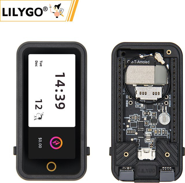 LILYGO T-Display AMOLED PLUS ESP32-S3 Entwicklungsboard mit 1,91 Zoll AMOLED-Bildschirm, Wi-Fi und Bluetooth 5, Schwarz - Bild 1