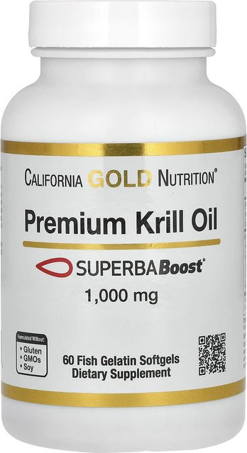 California Gold Nutrition Krillöl, 60 Fischgelatine-Weichkapseln - Bild 1