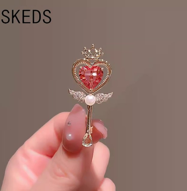 SKEDS Brosche, Herz Zauberstab, Kristall, Strass, Unisex - Bild 1