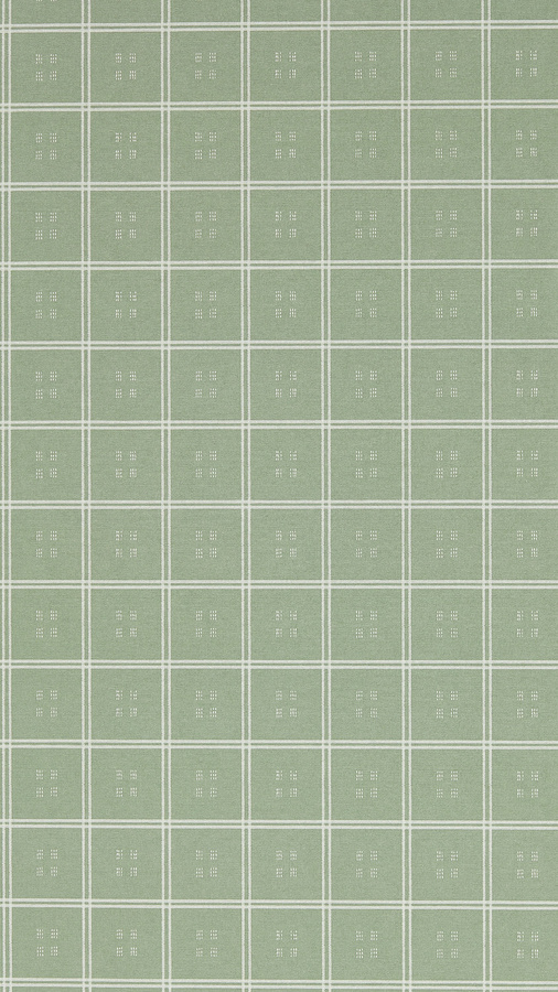 Sanderson Tapete Malay in Seafoam Green mit abstraktem Karo-Muster, Vlies-Tapete - Bild 1
