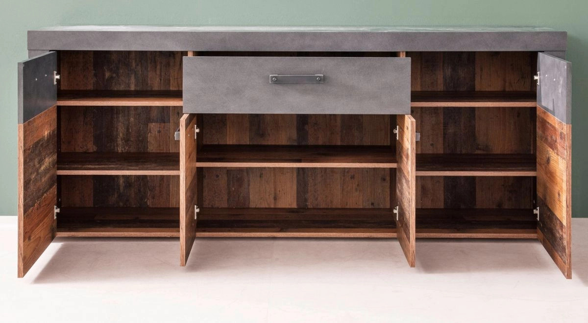 Sideboard Foundry in Used Wood Shabby und Matera Grau mit einer Breite von 178 cm - Bild 3