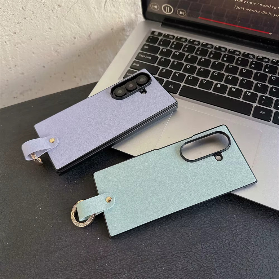 Ringhalter Schutzhülle aus PU-Leder für Samsung Galaxy Z Fold 7 6 5 4 5G in Blau - Bild 3