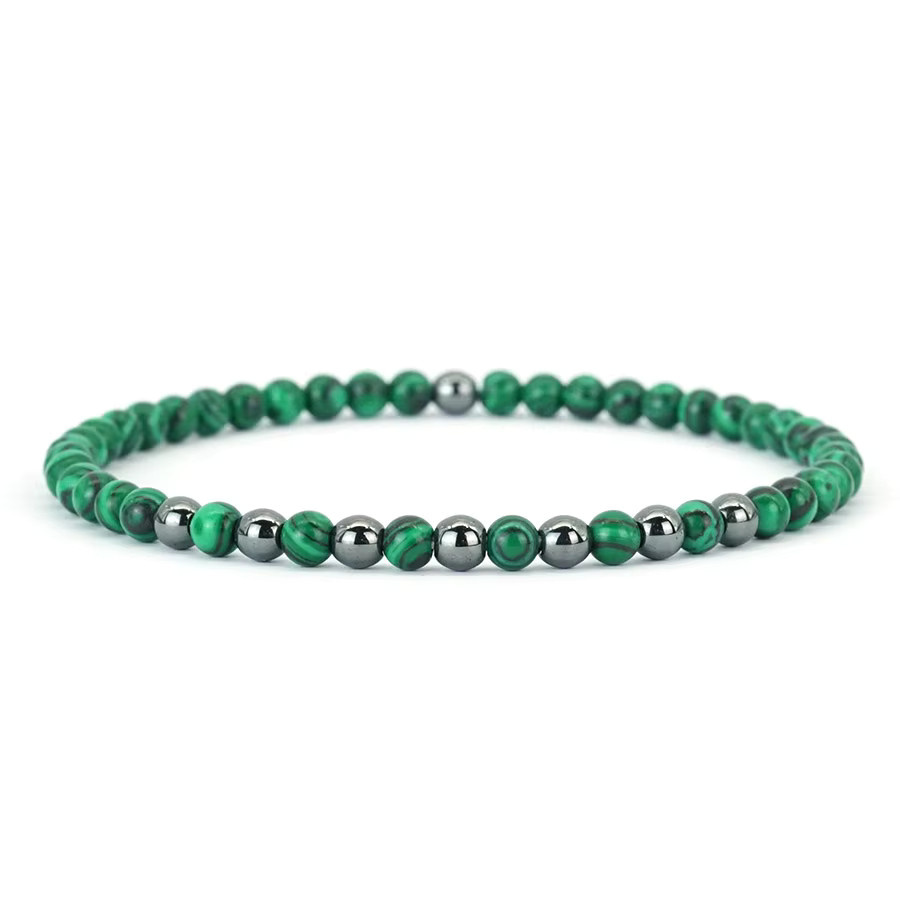 Armband, Perle, Howlith, Malachit, Tigeraugen, Herren, Bunt - Bild 2