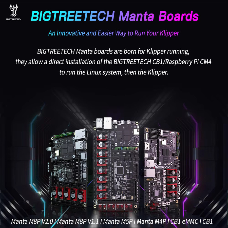 BIGTREETECH MANTA M8P M5P M4P Motherboard mit CANbus für Raspberry Pi CM4, Klipper, Voron und Ender 3, Schwarz - Bild 4