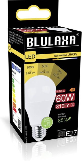 Blulaxa LED-Leuchtmittel E27 dimmbar in Weiß, 8,8 W, 2700 K - Bild 1