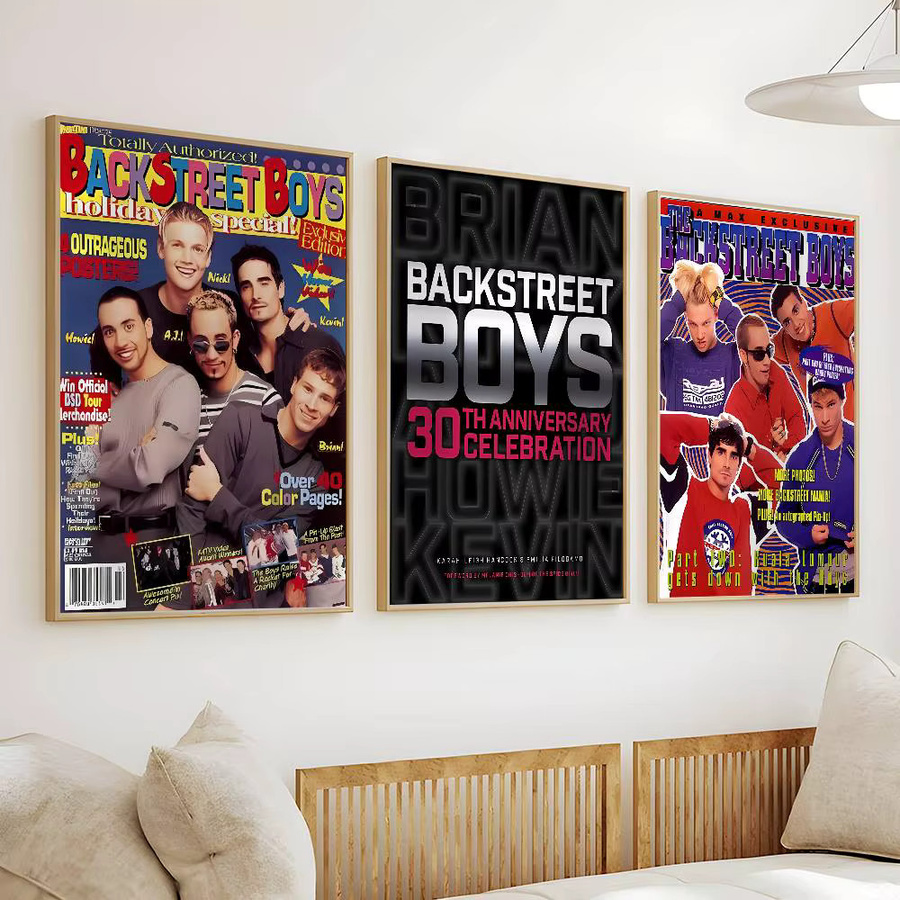 B-Backstreet B-Boys Band Poster Wasserdichter Wandkunstaufkleber Retro Design Mehrfarbig - Bild 4