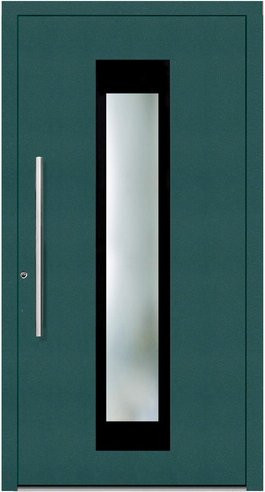 KNOCK Aluminium-Haustür Marte in Moosgrün mit Glaseinsatz und moderner Optik, Höhe: 210 cm, Breite: 90 cm, Tiefe: 110 cm - Bild 1