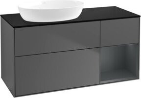 V&B Waschtischunterschrank Finion Wandbeleuchtung in Anthrazit lackiert, Breite: 120 cm, Höhe: 50,1 cm, Tiefe: 50,1 cm - Bild 1