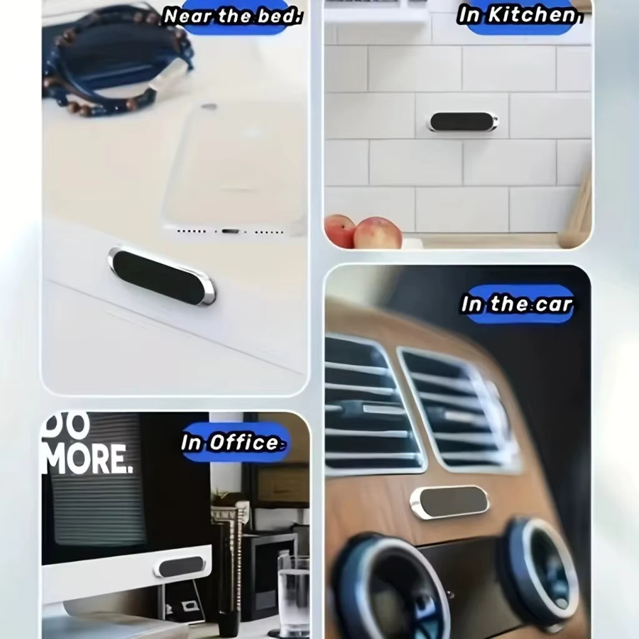 HTHwish Magnetischer Autotelefonhalter in Schwarz für iPhone, Xiaomi und Huawei zur Befestigung am Armaturenbrett oder an der Wand inklusive Magnet-Aufkleber - Bild 4