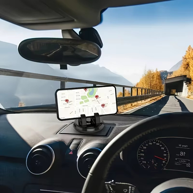 Universal 360 Grad rotierende Armaturenbretthalterung für das Auto, rutschfest und verstellbar, Farbe: Schwarz - Bild 5