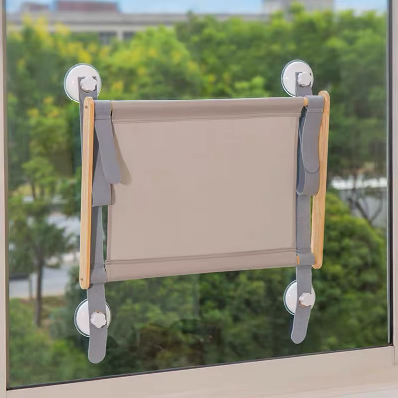 Willstar Katzenhängematte zum Aufhängen am Fenster in Grau mit Saugnäpfen und faltbarer Halterung - Bild 2