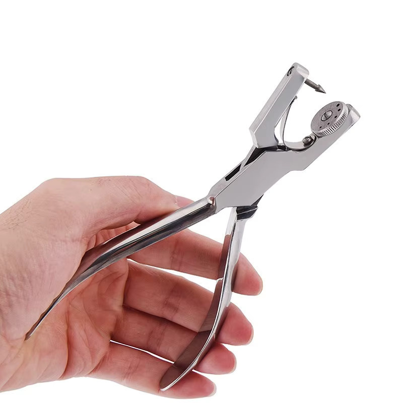 Drehbares Leder-Stanzwerkzeug aus Metall mit 5 verschiedenen Lochgrößen in Silber für die Lederbearbeitung und Schmuckherstellung - Bild 2