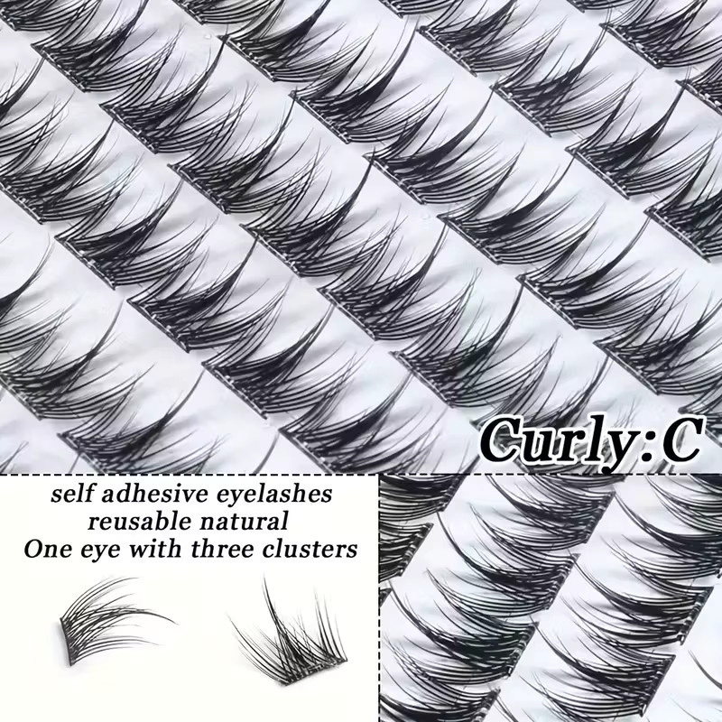 LIMEIKAI Wimpern-Cluster, 100 Stück, natürlich, 12mm - Bild 6