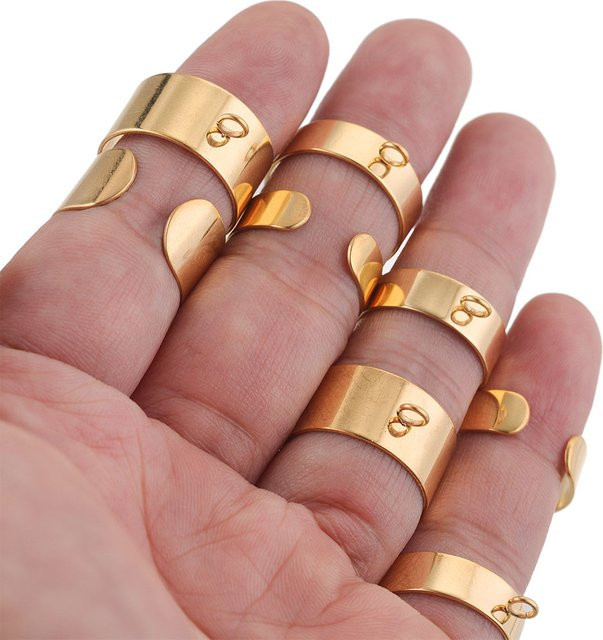 Aiovlo Ringe, Edelstahl vergoldet, verstellbar, 10 Stück - Bild 1