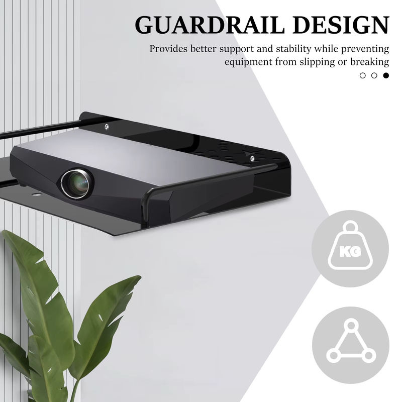 Willstar Wandregal aus Aluminiumlegierung für Projektoren und WiFi-Set-Top-Boxen, Schwarz Matt - Bild 2
