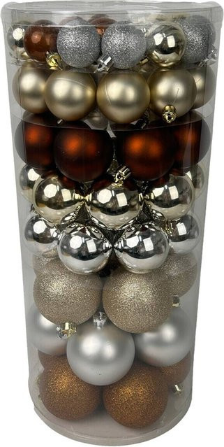 POCOline Weihnachtskugel Bauble in Silber und Kupfer zum Aufhängen - Bild 1
