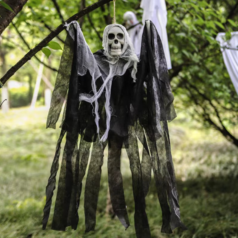 Alivparty Halloween Dekoration Hängendes Skelett und Totenkopf-Geist für Horror-Partys - Bild 3