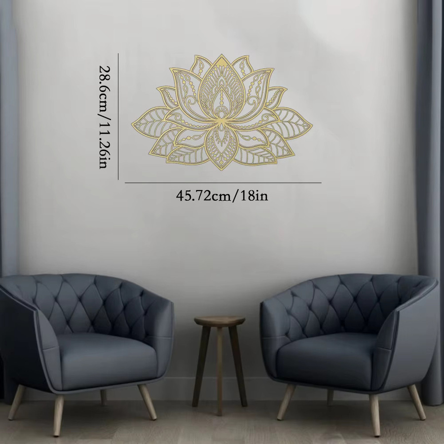 CIFBUY Mandala-Wandskulptur aus Metall in Gold mit Lotus Bloom Design - Bild 2