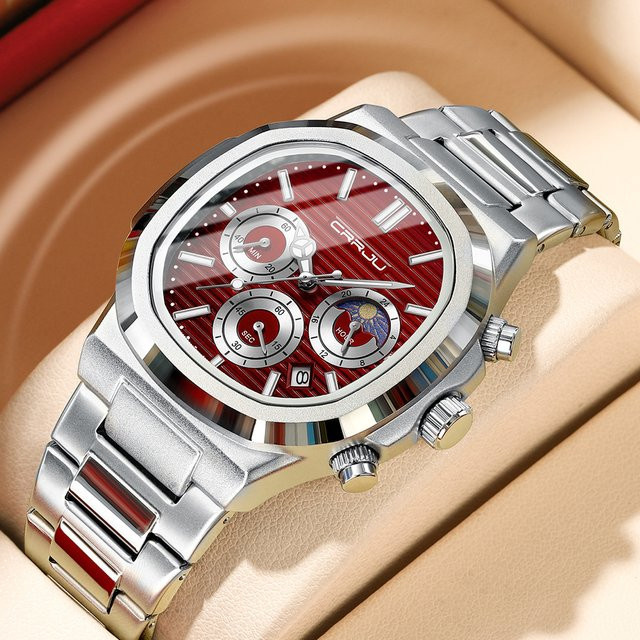 CRRJU Chronograph, Quarz, Edelstahl, Schwarz, Herren - Bild 1