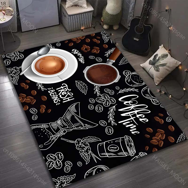 UQIDEHOME Bereichsteppich Karpetti mit Kaffeebohnen-Design in Schwarz, B/T: 90 x 60 cm - Bild 4