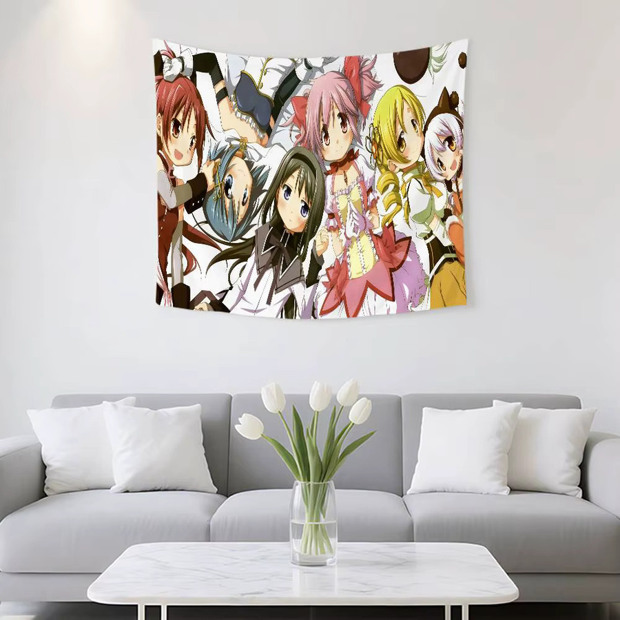 Puella Magi Madoka Magica Wandteppich mit Portrait-Aufdruck, Mehrfarbig, Rechteckig - Bild 2