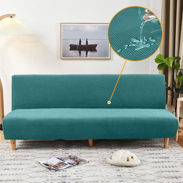 Levivel Wasserdichter und elastischer Sofabezug in Petrol, armloser Stretch-Couchbezug für 1/2/3/4-Sitzer, Breite: 120-155 cm - Bild 1