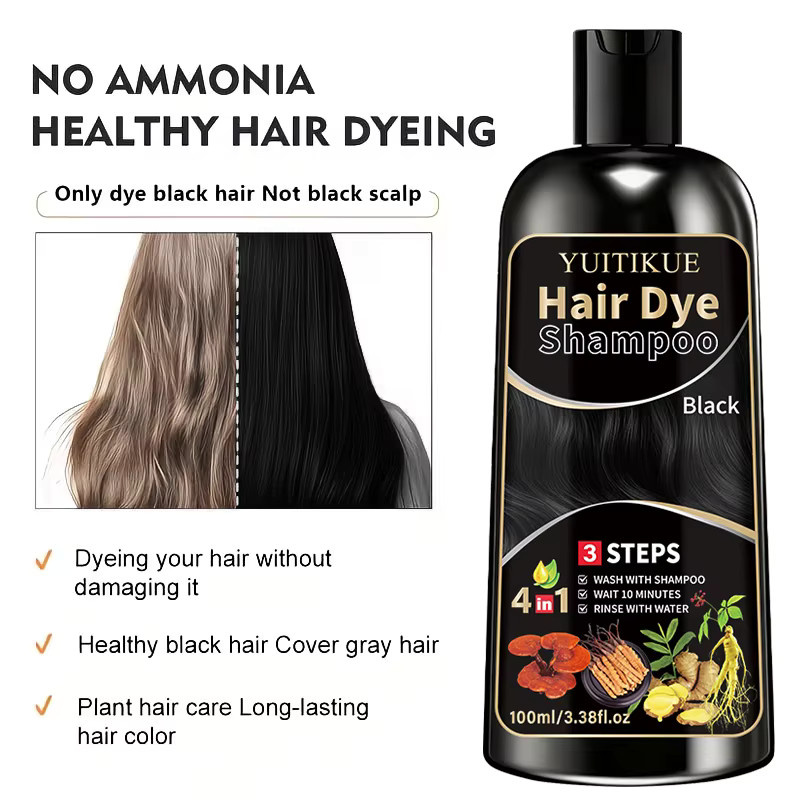 YUITIKUE Kräuter-Schwarzhaarfarbe-Shampoo, 100 ml - Bild 4