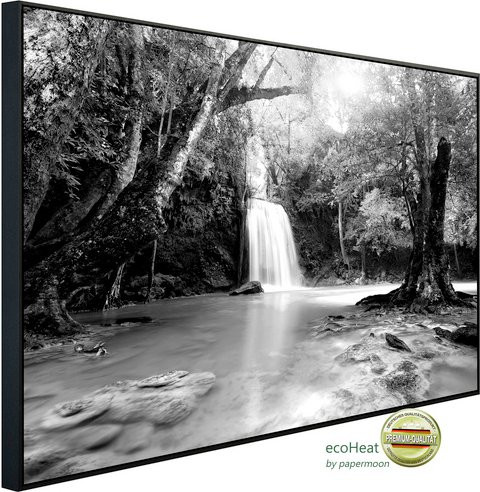 papermoon Infrarotheizung EcoHeat Wasserfall im Wald mit Matt-Effekt in Bunt, App-Steuerung und Überhitzungsschutz - Bild 1