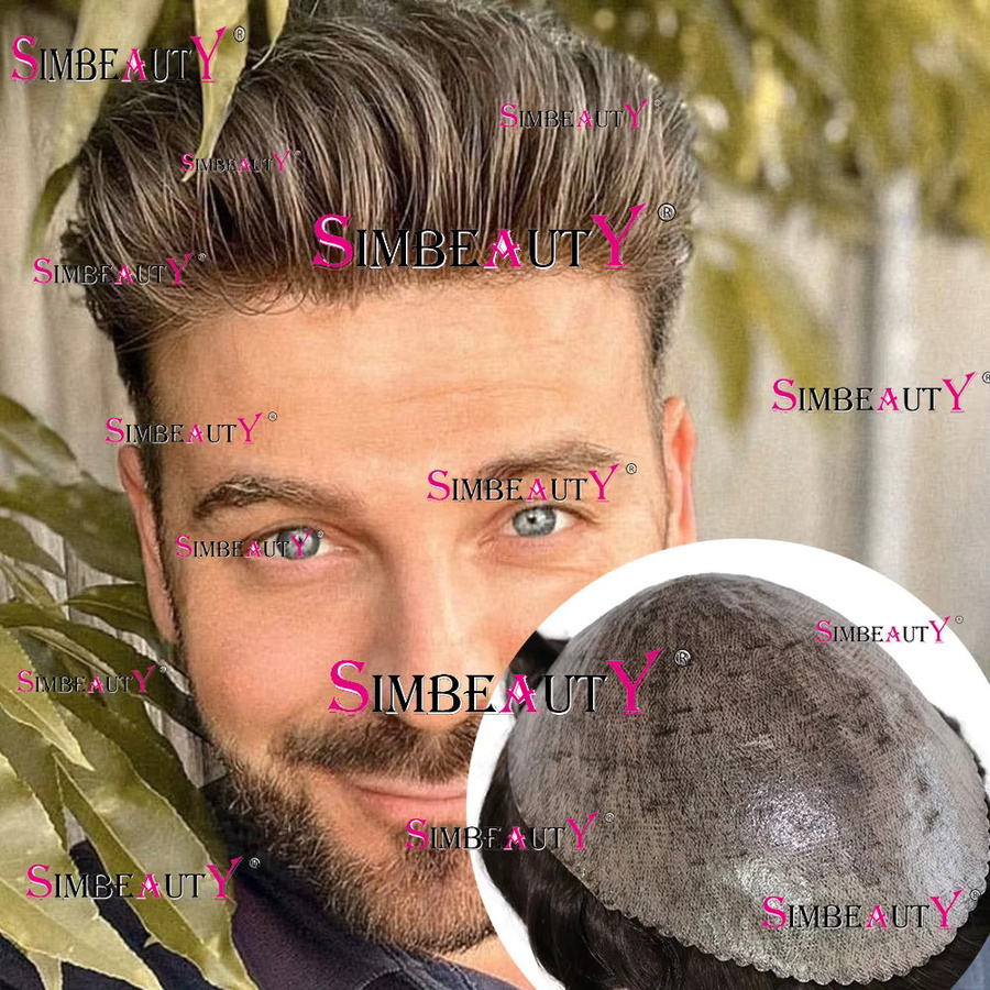 simbeauty Micro-Skin Toupet, indisches Echthaar, Weißgrau - Bild 3