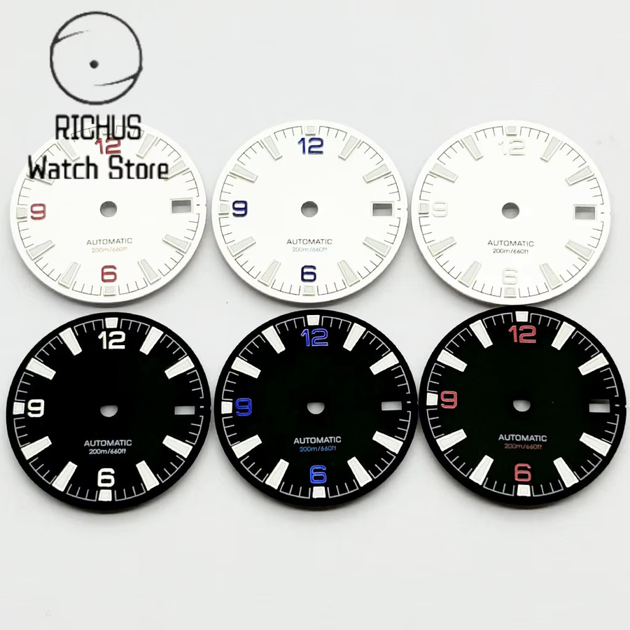RICHUS Uhrenzifferblatt, Grün, Leuchtend, 28,5 mm, NH35 Automatik - Bild 2