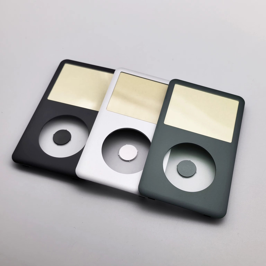 Apple Ersatz-Reparaturset für iPod Classic 6. und 7. Generation mit Metall-Frontabdeckung und Clickwheel-Mitteltaste in Silber und Multicolour - Bild 1