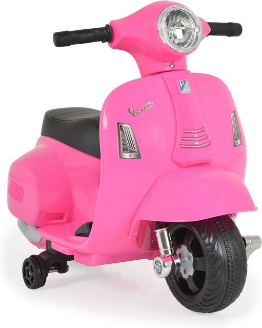 Moni Vespa GTS Super Sport Elektromotorrad Roller pink mit Frontleuchten und Hupe ab 18 Monaten - Bild 1