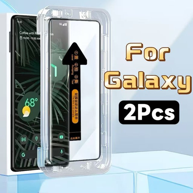2 Stück Displayschutzfolien aus gehärtetem Glas für Samsung Galaxy S24 S23 S22 S21 Plus Ultra, transparent, High Definition und explosionsgeschützt - Bild 1