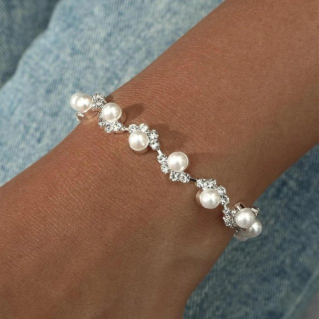 Armband, Strass, Perlen, braun, Damen - Bild 1