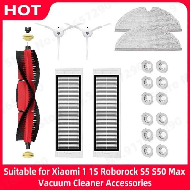 Ersatzteil-Set für Xiaomi Mijia 1s und Roborock S50 S5 Max mit HEPA-Filter, Seitenbürsten und Hauptbürste - Bild 1