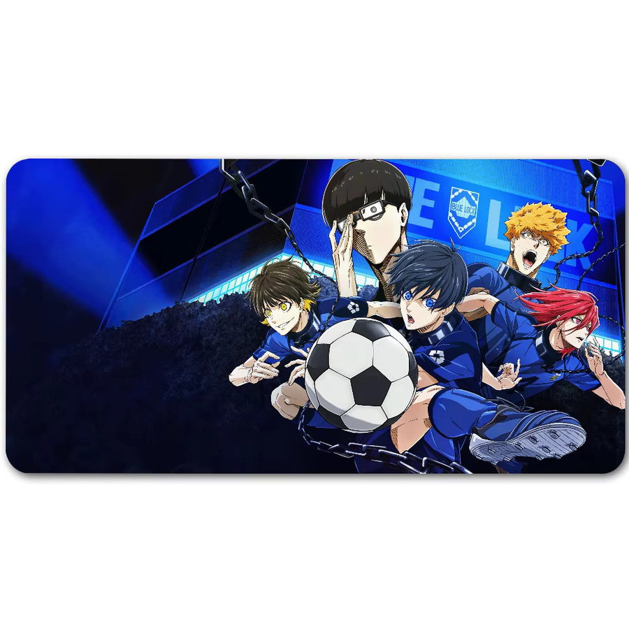 Anime B-Blue L-Lock Mauspad in Blau, rutschfeste Gamer-Schreibtischunterlage aus Gummi für Laptop und Büro - Bild 7