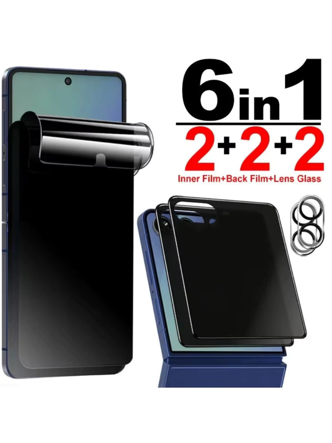 Sichtschutz-Hydrogel-Folie für Samsung Galaxy Z Flip 7, Z Flip 6 und Z Flip 5 mit Anti-Spion-Funktion, Displayschutz und Objektivabdeckung, transparent - Bild 5