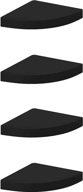 vidaXL Eck-Schweberegale 4er Set Schwarz aus MDF, B/T/H: 25 x 25 x 3,8 cm - Bild 1