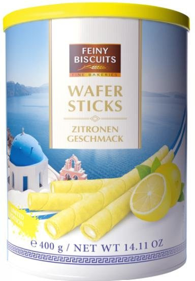 SuperMerchantEU Feine Biscuits Zitronen-Waffelröllchen 400 g - Bild 1