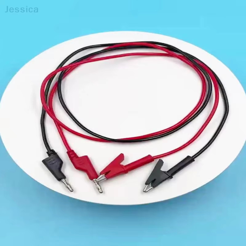 Messleitungen mit 4-mm-Bananenstecken und Krokodilklemmen aus reinem Kupfer in Rot für Multimeter-Sonden - Bild 2