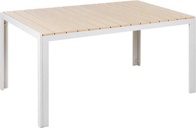 Beliani Gartentisch COMO modern rechteckig in Beige und Weiss, B/T/H: 150 x 90 x 74 cm - Bild 1